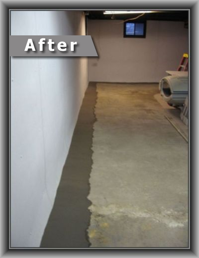 Basement and crawspace waterproofing after